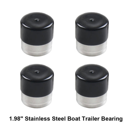 4 in 1 1.98 inch Stainless Steel Boat Trailer Hub Bearings with Protective Covers, Trailer Hub Bearings