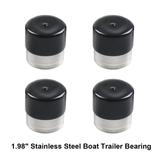 4 in 1 1.98 inch Stainless Steel Boat Trailer Hub Bearings with Protective Covers, Trailer Hub Bearings