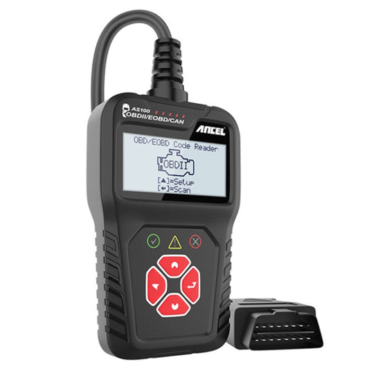 جهاز كشف أعطال السيارات Ancel AS100 OBDII، ضوء عطل المحرك شفاف، AS100