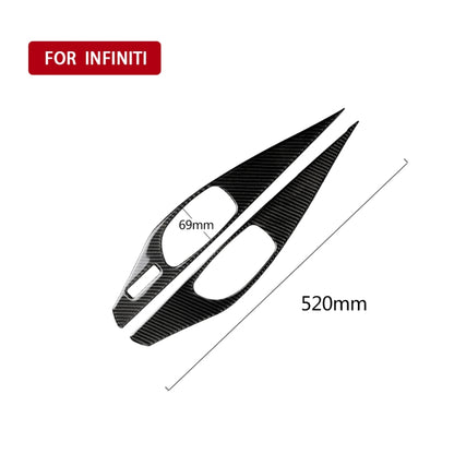2 PCS Car Carbon Fiber Door Inner Handle Panel Decorative Sticker for Infiniti Q60, Left Drive, Door Inner Handle Panel