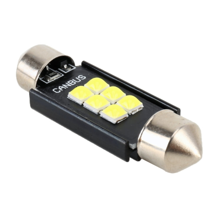 قطعتان 41 مم DC12V / 2.5 واط / 6000 كلفن / 170 لومن 6 مصابيح LED SMD-3030 مصباح قراءة للسيارة، 41 مم