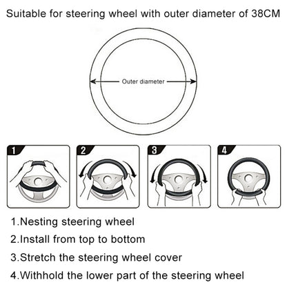 Universal Car Genuine Leather Pinhole Steering Wheel Cover, Diameter: 38cm