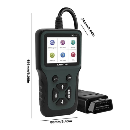 V311 OBD2 Scanner Color Screen Car Fault Detector 8 ~ 36V, Supports Chinese/English/French/German, V311