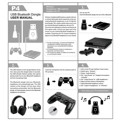 محول استقبال وجهاز إرسال بلوتوث USB 4.0 لجهاز Sony PlayStation PS4، لجهاز PS4