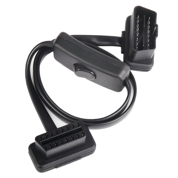 كابل تشخيص OBD رفيع للغاية للسيارة مزود بـ 16 سنًا، كابل OBD2 مزود بمفتاح، 16 سنًا