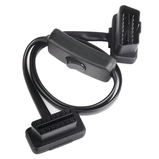 كابل تشخيص OBD رفيع للغاية للسيارة مزود بـ 16 سنًا، كابل OBD2 مزود بمفتاح، 16 سنًا