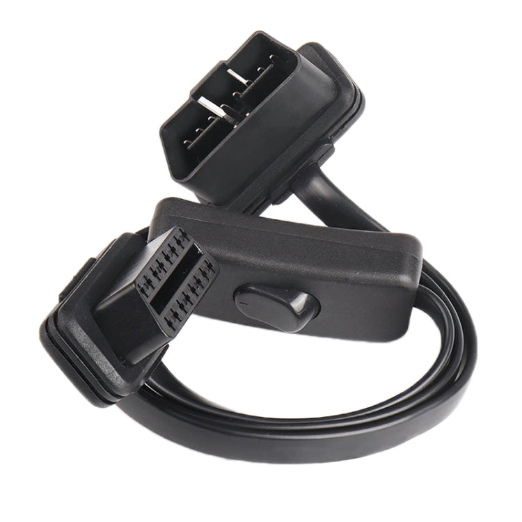 كابل تشخيص OBD رفيع للغاية للسيارة مزود بـ 16 سنًا، كابل OBD2 مزود بمفتاح، 16 سنًا