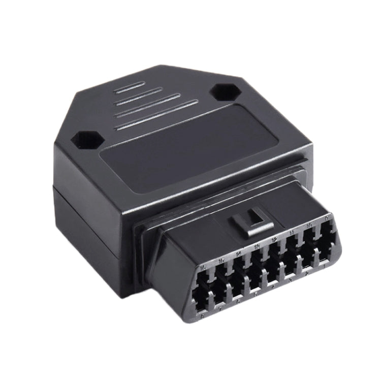 موصل OBD 2 أنثى للسيارة مكون من 16 سنًا، قابس OBD + جراب + طرف + برغي، أنثى