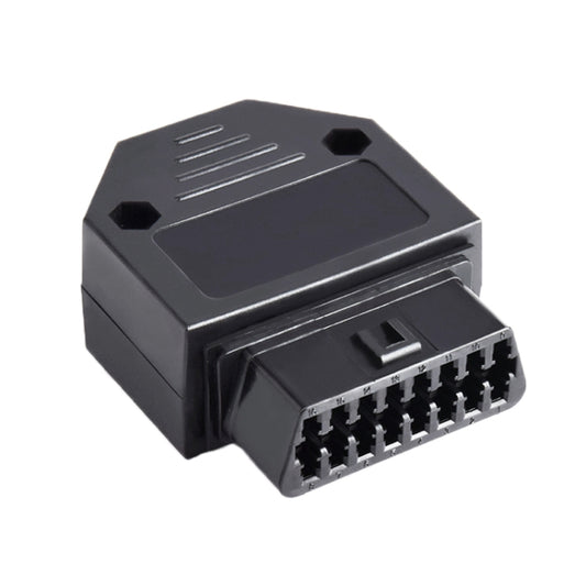 موصل OBD 2 أنثى للسيارة مكون من 16 سنًا، قابس OBD + جراب + طرف + برغي، أنثى
