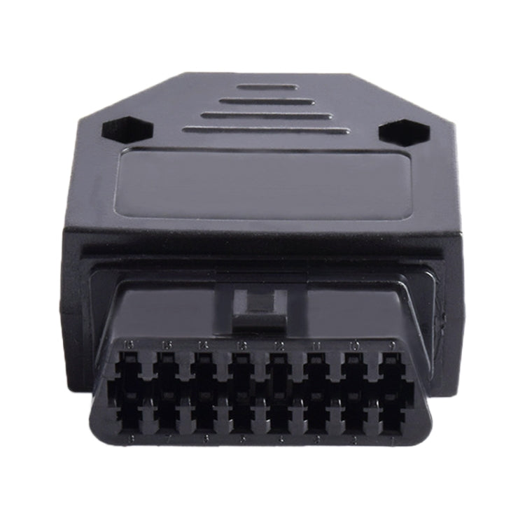 موصل OBD 2 أنثى للسيارة مكون من 16 سنًا، قابس OBD + جراب + طرف + برغي، أنثى