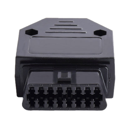 موصل OBD 2 أنثى للسيارة مكون من 16 سنًا، قابس OBD + جراب + طرف + برغي، أنثى