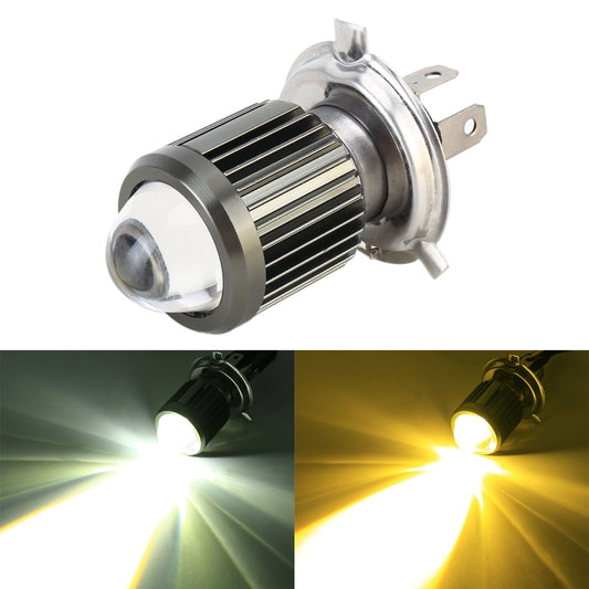 مصابيح أمامية للدراجات النارية ثنائية اللون H4 DC12-80V / 10W / 6000K / 3000K / 800LM مع عدسة عرض، H4