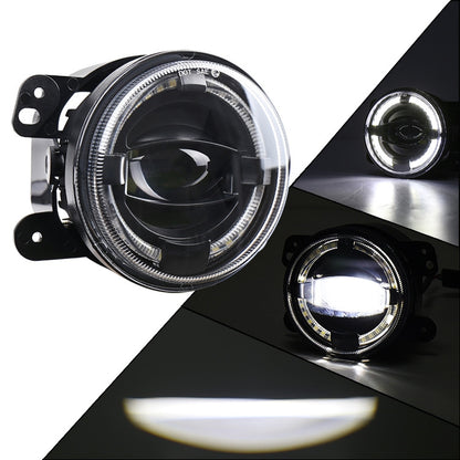 قطعتان من مصابيح الضباب المعدلة LED لعيون الملاك للسيارة مقاس 4 بوصات لسيارة جيب رانجلر / دودج / كرايسلر بي تي كروزر، لسيارة جيب / دودج