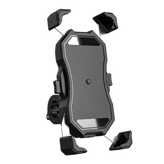 Motorcycle / Bicycle Semi-automatic Contraction Fixing Bracket Phone Holder, Phone Holder