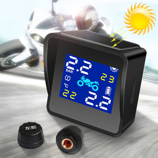Universal Motorcycle Wireless High Precision Solar Energy TPMS Tire Pressure Alarm System External Tire Monitor, Motorcycle External Tire Monitor