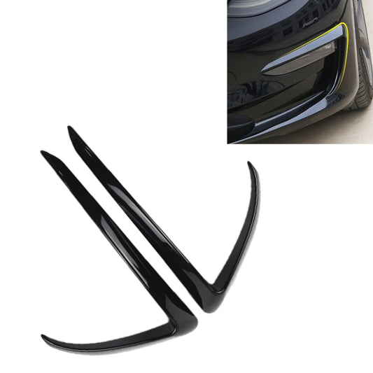 2 PCS Car Lamp Eyebrow Decorative Sticker Fog Lamp Frame for Tesla Model 3, For Tesla Model 3(Black)