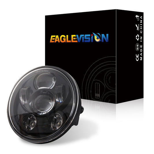 مصباح أمامي دائري للدراجات النارية من EagleVision DC9-30V، 35 واط، 6000 كلفن، 4000 لومن، 5.75 بوصة، 6 مصابيح LED، مناسب لدراجات Harley-Davidson