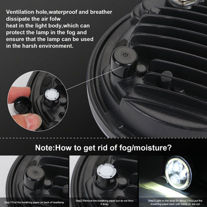 EagleVision DC9-30V 35W 6000K 4000LM 5.75 inch Round Motorcycle LED Headlight with Angel Eye for Harley-Davidson, 5.75 inch with Angel Eye