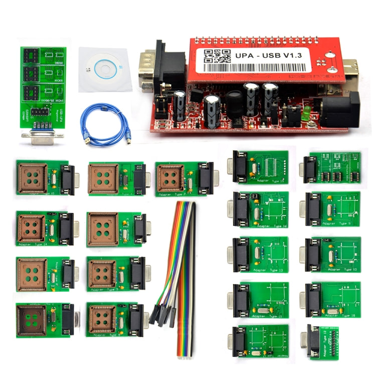 مجموعة كاملة من لوحة EEPROM صغيرة الحجم لبرمجة USB للسيارة UPA V1.3، وضبط رقاقة وحدة التحكم الإلكترونية، ومجموعة كاملة من لوحة UPA V1.3 الصغيرة