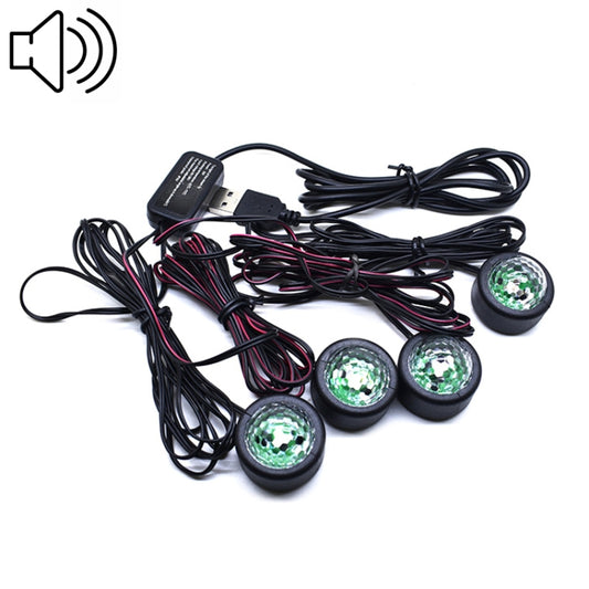 Universal Car  LED Atmosphere Lights Emergency Foot Light Voice Control Version, Voice Control Version