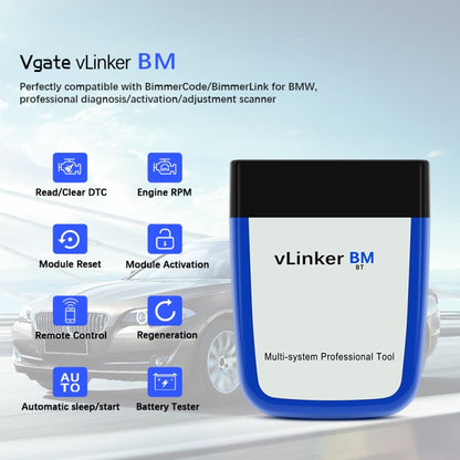 Vgate VLINKER BM V2.2 Bluetooth 3.0 Android Phone Car OBD Fault Diagnosis Detector, BM V2.2 Bluetooth 3.0