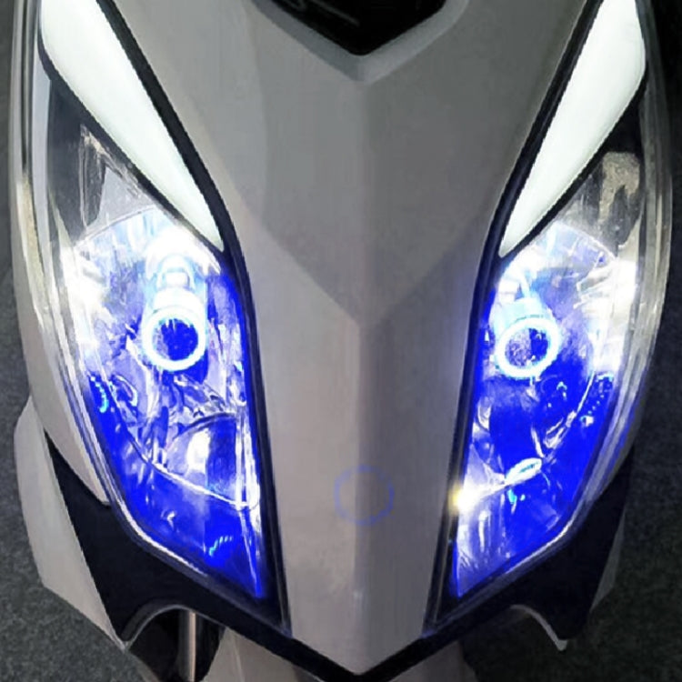 BA20D DC12-80V / 20W / 6000K / 2000LM Motorcycle Headlight with Angel Eyes, BA20D, BA20D (Blue), BA20D (Red)