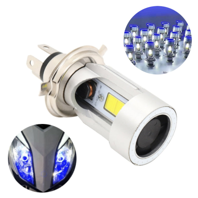 H4 DC12-80V / 20W / 6000K / 2000LM Motorcycle Headlight with Angel Eyes, H4, H4 (Blue), H4 (Red)