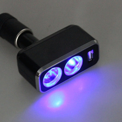 شونوي SD-1909 شاحن سيارة 2 في 1 بمنفذ USB، 80 واط، 0.8 أمبير، دوران حر 90 درجة، ولاعة سجائر، SD-1909 (أسود)، SD-1909