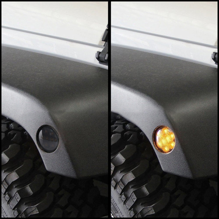 قطعتان 8 وات تيار مستمر 12 فولت لسيارة SUV مُجددة LED لإشارة الانعطاف لحاجب العجلة لسيارة Jeep Wrangler JK 07-17، المواصفات: مجموعة مؤخرة بدون فتحة، المواصفات: مجموعة مؤخرة بدون فتحة