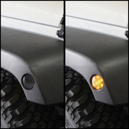 قطعتان 8 وات تيار مستمر 12 فولت لسيارة SUV مُجددة LED لإشارة الانعطاف لحاجب العجلة لسيارة Jeep Wrangler JK 07-17، المواصفات: مجموعة مؤخرة بدون فتحة، المواصفات: مجموعة مؤخرة بدون فتحة