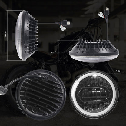 Motorcycle Crystal 5.75 inch LED Headlight Modification Accessories, Crystal