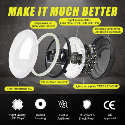 Motorcycle Crystal 5.75 inch LED Headlight Modification Accessories, Crystal
