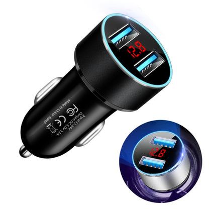 JMG-C016A 5V 3.1A Car Dual USB Charger with LED Display, JMG-C016A (Red), JMG-C016A (Silver), JMG-C016A (Black), JMG-C016A (Gold), JMG-C016A (Blue)