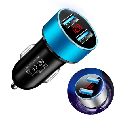 JMG-C016A 5V 3.1A Car Dual USB Charger with LED Display, JMG-C016A (Red), JMG-C016A (Silver), JMG-C016A (Black), JMG-C016A (Gold), JMG-C016A (Blue)