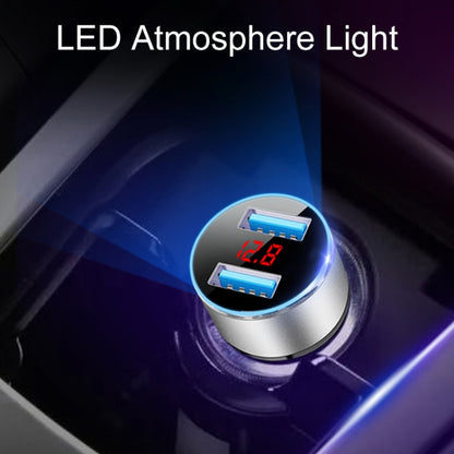 JMG-C016A 5V 3.1A Car Dual USB Charger with LED Display, JMG-C016A (Red), JMG-C016A (Silver), JMG-C016A (Black), JMG-C016A (Gold), JMG-C016A (Blue)