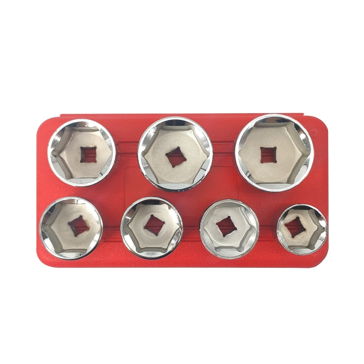 ZK-077 7 in 1 Car Cartridge Housing Oil Filter Cap Wrench Socket Set Tool Kit, ZK-077