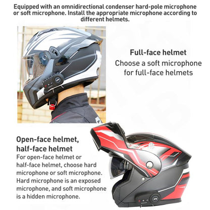 K10 Motorcycle Bluetooth Helmet Headset, Black Hard Pole Microphone, Black Hard Pole Microphone, Black Hidden Microphone, White Hidden Microphone, White Hard Pole Microphone, Carbon Fiber Hard Pole Microphone, Carbon Fiber Hidden Microphone