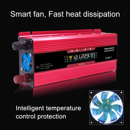 Carmaer Universal 24V to 220V 1200W Car LCD Display Inverter Household Power Converter, Universal 24V to 220V 1200W