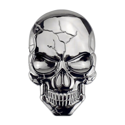 Three-dimensional Devil Skull Metal Car Sticker, Bronze, Silver Grey, Titanium Color