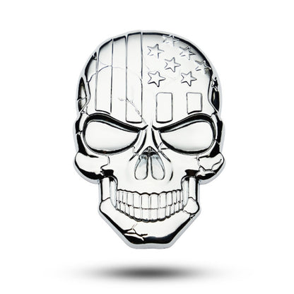 Three-dimensional Devil Skull Metal Plating Car Sticker, Black, Gun Metal, Plating Bronze, Red, Silver