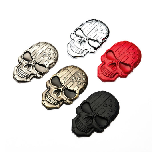 Three-dimensional Devil Skull Metal Plating Car Sticker, Black, Gun Metal, Plating Bronze, Red, Silver