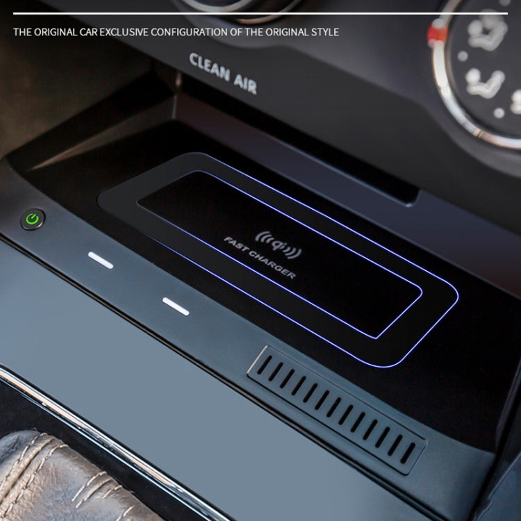 شاحن سيارة لاسلكي قياسي Qi بقوة 10 وات، شحن سريع، HFC-1030، مناسب لفولكس فاجن تيجوان L موديل 2019-2021، للقيادة من جهة اليسار، HFC-1030