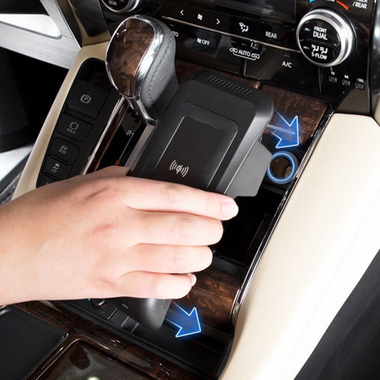 شاحن سيارة لاسلكي قياسي QI بقوة 10 وات، شحن سريع، HFC-1063 لسيارة تويوتا ألفارد (2015-2021)، للقيادة من جهة اليسار، HFC-1063