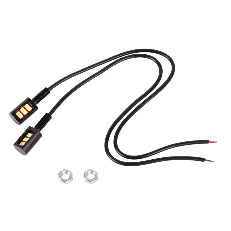 زوج واحد من مصابيح لوحة ترخيص السيارة/الدراجة النارية DC12V 0.4W 3 LED SMD-5630، طول الكابل: 27 سم، DC12V 0.4W