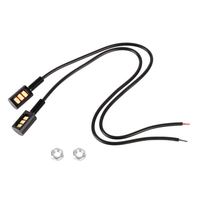 زوج واحد من مصابيح لوحة ترخيص السيارة/الدراجة النارية DC12V 0.4W 3 LED SMD-5630، طول الكابل: 27 سم، DC12V 0.4W