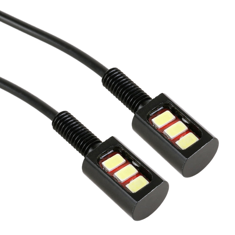 زوج واحد من مصابيح لوحة ترخيص السيارة/الدراجة النارية DC12V 0.4W 3 LED SMD-5630، طول الكابل: 27 سم، DC12V 0.4W