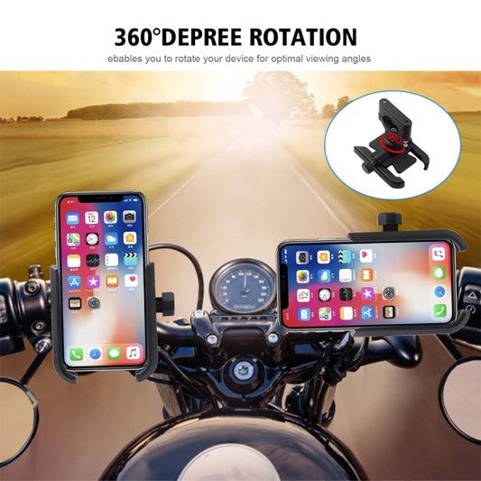 Motorcycle Aluminium Alloy Mobile Phone Holder Bracket, Handlebar Version, Handlebar