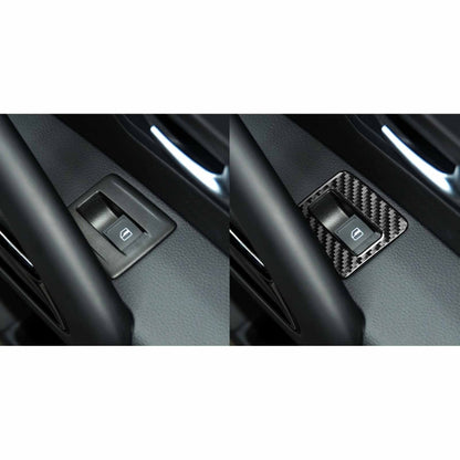 2 PCS / Set Carbon Fiber Car Window Buttons Decorative Sticker for Volkswagen Scirocco 2009-2016,Left and Right Drive Universal, Window Buttons
