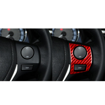 2 PCS / Set Carbon Fiber Car Steering Wheel Button Frame Decorative Sticker for Toyota Corolla 2014-2018,Left and Right Drive Universal, Steering Wheel Button Frame