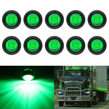 10 PCS MK-009 3/4 inch Car / Truck 3LEDs Side Marker Indicator Lights Bulb Lamp, MK-009(Red Light), MK-009(White Light), MK-009(Yellow Light), MK-009(Green Light)